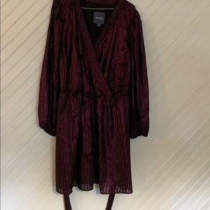 ModCloth Purple Shimmer Faux wrap dress